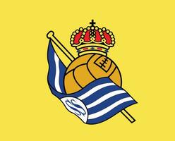 echt sociedad Verein Logo Symbol la liga Spanien Fußball abstrakt Design Vektor Illustration mit Gelb Hintergrund