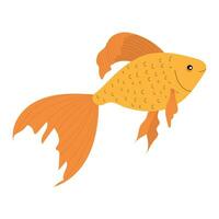 tecknad gyllene fisk isolerad på vit bakgrund vektor