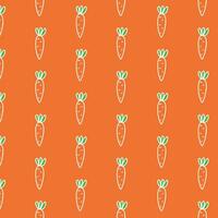 süß nahtlos Muster mit Möhren und Blätter. Gemüse, Bauernhof Hintergrund. Vektor Illustration Design.