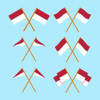 vektor indonesiska oberoende flagga Tillbehör vektor samling uppsättning på isolerat bakgrund
