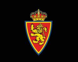 verklig zaragoza klubb symbol logotyp la liga Spanien fotboll abstrakt design vektor illustration med svart bakgrund