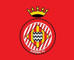 girona klubb symbol logotyp la liga Spanien fotboll abstrakt design vektor illustration med röd bakgrund