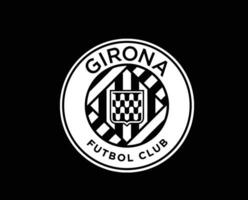 girona klubb logotyp symbol vit la liga Spanien fotboll abstrakt design vektor illustration med svart bakgrund