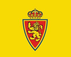 verklig zaragoza klubb symbol logotyp la liga Spanien fotboll abstrakt design vektor illustration med gul bakgrund