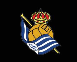 echt sociedad Verein Logo Symbol la liga Spanien Fußball abstrakt Design Vektor Illustration mit schwarz Hintergrund