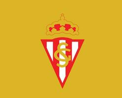 Sport gijon Verein Symbol Logo la liga Spanien Fußball abstrakt Design Vektor Illustration mit Gelb Hintergrund