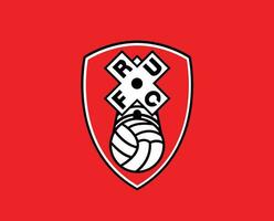 rotherham förenad klubb logotyp symbol premiärminister liga fotboll abstrakt design vektor illustration med röd bakgrund