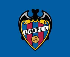 levante Verein Logo Symbol la liga Spanien Fußball abstrakt Design Vektor Illustration mit Blau Hintergrund