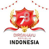Logo 78 Abzeichen Dirgahayu republik Indonesien, welche meint das 78 .. indonesisch Unabhängigkeit Tag vektor