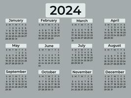 kalender design årlig Rapportera 2024 för din företag vektor