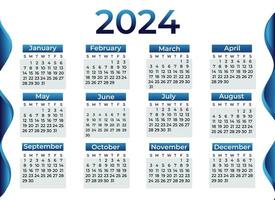 Kalender Design jährlich Bericht 2024 zum Ihre Geschäft vektor