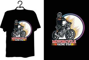 Motorrad-T-Shirt-Design vektor