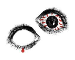 Halbton Augen Collage einstellen Halloween Vektor Illustration