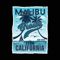 Malibu Strand Beschriftung, Grafik Illustration, Typografie Vektor, zum beiläufig t Hemd drucken vektor