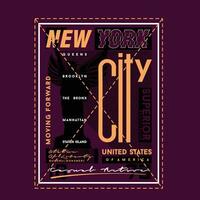 ny york stad text ram, grafisk t skjorta design, typografi vektor, illustration, tillfällig stil vektor