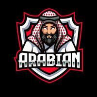 Arabisch Sultan Maskottchen Logo isoliert vektor