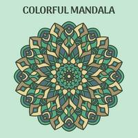 Vektor Hand gezeichnet Gekritzel Mandala. ethnisch Mandala mit bunt Ornament. isoliert. hell Farben.