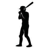 Baseball Spieler Silhouette Vektor. schwarz und Weiß vektor