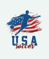 USA amerikanisch Fußball T-Shirt Design, USA amerikanisch Flagge Sport T-Shirt Design vektor