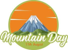 Bergtag am 11. August Banner mit Mount Fuji vektor