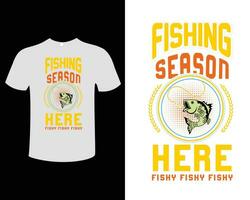 fiske illustration vektor typografi årgång t-shirt design mall