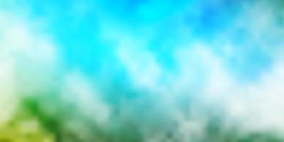 hellblaue grüne Vektorschablone mit Himmelwolkenillustration im abstrakten Stil mit Gradientenwolken schönes Layout für uidesign vektor