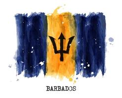 akvarellmålning flagga Barbados. vektor .