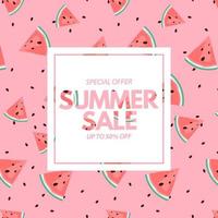 sommar försäljning bakgrund med vattenmelon mönster. vektor illustration