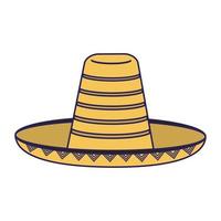 mexikansk hatt sombrero isolerad vektor