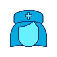 sjuksköterska ikon, avatar, isolera på vit bakgrund vektor