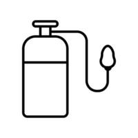 Sauerstoff Tube Symbol. einfach, Wohnung, Schwarz, Umriss. Gesundheit und medizinisch Symbol. isoliert auf Weiß Hintergrund. vektor
