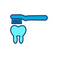 Zahn und Zahnbürste Symbol im modisch eben Stil isoliert auf Weiß Hintergrund. Symbol zum Webseite Design, Logo, Anwendung, ui. Vektor Illustration, eps