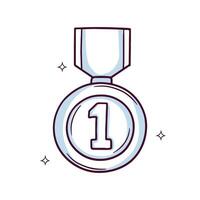 Hand gezeichnet Medaille Symbol. Gewinner Medaille. Gekritzel skizzieren Vektor Illustration