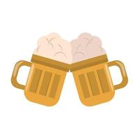 Trinken Sie Likör und trinken Sie zwei große Gläser Bier Symbol Cartoons Vector Illustration Graphic Design