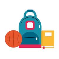 Taschenbuch und Basketball-Ball-Symbol Cartoon-Vektor-Illustration-Grafik-Design vektor