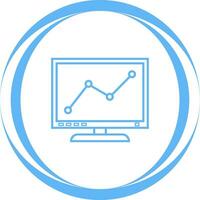 Bildschirmvektorsymbol für Diagrammlinie vektor