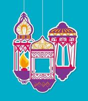 Laternen hängen von Ramadan Kareem vektor