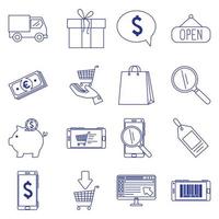 Bündel von E-Commerce-Set-Icons vektor