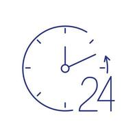 24 Stunden Aufmerksamkeit signalisiert isoliertes Symbol vektor