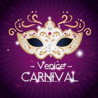 affisch av Venedig karneval med mask vektor