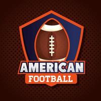 Poster von American Football mit Ball im Schild vektor