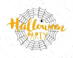 Halloween-Grußkarte. Schriftzug Kalligraphie Zeichen und Hand gezeichnete Elemente, Party Einladung oder Urlaub Banner Design Vektor-Illustration vektor