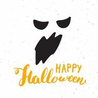 Halloween-Grußkarte. Schriftzug Kalligraphie Zeichen und Hand gezeichnete Elemente, Party Einladung oder Urlaub Banner Design Vektor-Illustration vektor