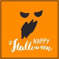 Halloween-Grußkarte. Schriftzug Kalligraphie Zeichen und Hand gezeichnete Elemente, Party Einladung oder Urlaub Banner Design Vektor-Illustration vektor