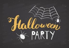 Halloween-Grußkarte. Schriftzug Kalligraphie Zeichen und Hand gezeichnete Elemente, Party Einladung oder Urlaub Banner Design Vektor-Illustration vektor