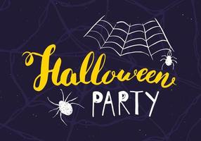 Halloween-Grußkarte. Schriftzug Kalligraphie Zeichen und Hand gezeichnete Elemente, Party Einladung oder Urlaub Banner Design Vektor-Illustration vektor