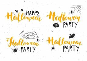 Halloween-Grußkarte. Schriftzug Kalligraphie Zeichen und Hand gezeichnete Elemente, Party Einladung oder Urlaub Banner Design Vektor-Illustration vektor