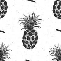 Ananas Hand gezeichnet nahtloses Muster, Früchte Hintergrund Vektor-Illustration. vektor