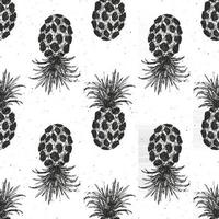 ananas handritad sömlösa mönster, frukt bakgrund vektorillustration. vektor