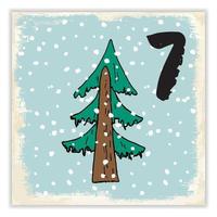 Weihnachts Adventskalender. handgezeichnete Elemente und Zahlen. Winterferien-Kalenderkartenentwurf, Vektorillustration vektor